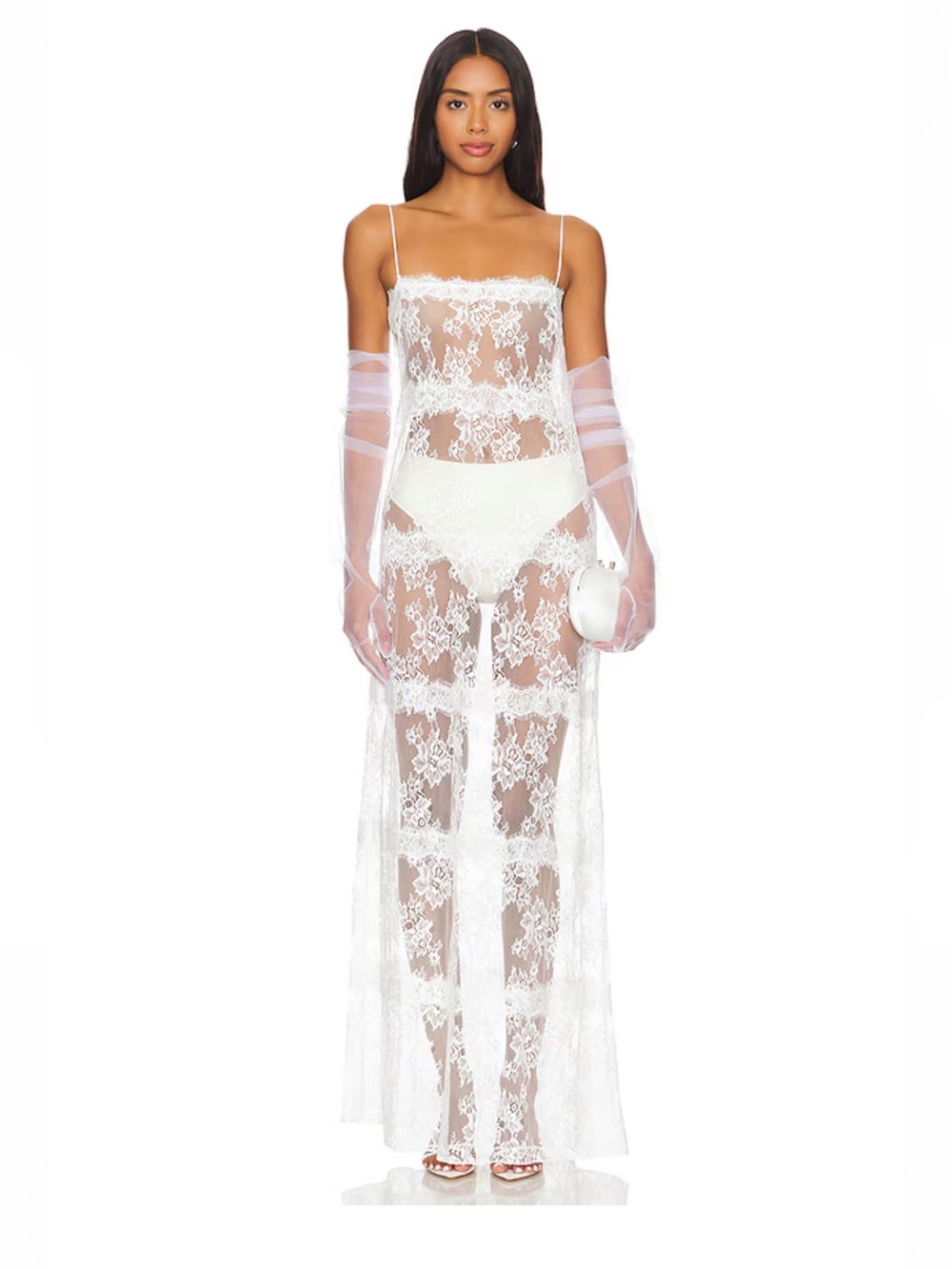 NWOT Lovers and Friends x Maggie MacDonald Millie Sheer Maxi Dress